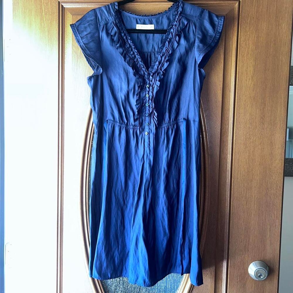 Blue American Eagle ruffle dress Women's Medium Lightweight EUC